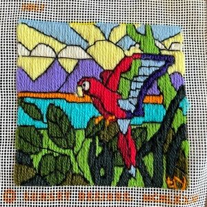 Sunset Designs | Rainbow Crewel Canvas | Unframed | 5”x5” Design| Vintage